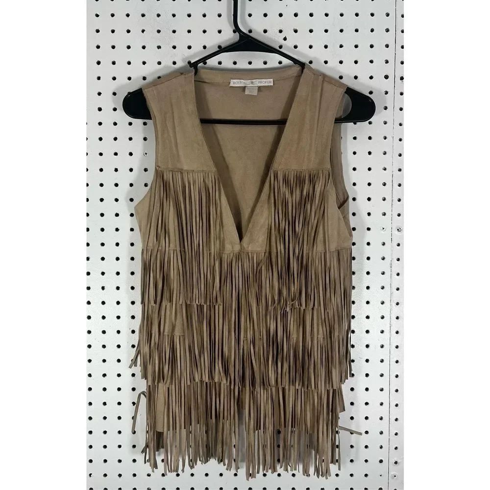 Boston proper frayed faux suede vest